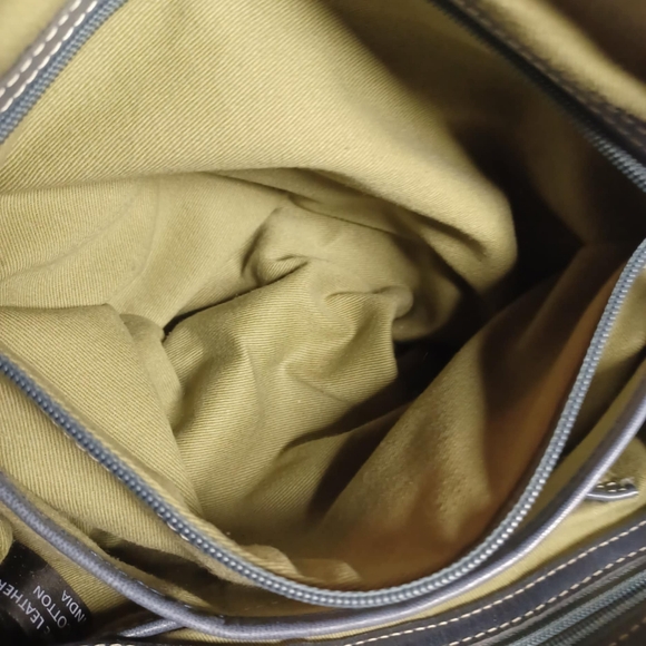 Firenze Bella Blue Tooled Leather Two Strap Shoulder Purse with Removable purse - Picture 6 of 9